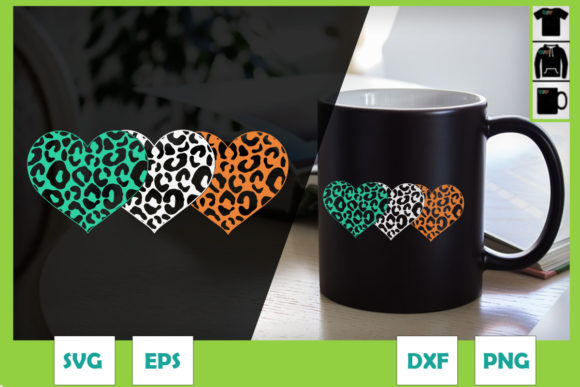 3 Hearts Ireland Flag St. Patricks Day Graphics for Crafts