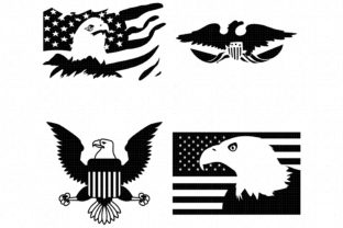 American Eagle with Flag Graphics for Crafts