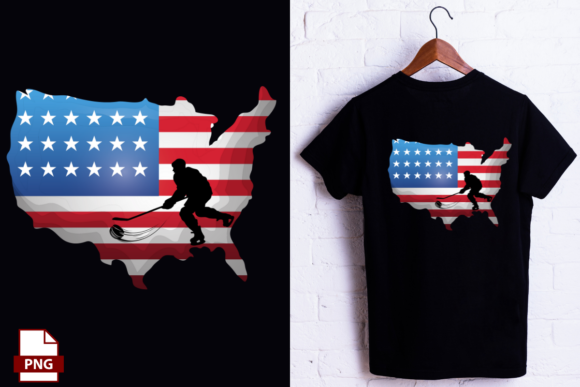 American Flag Hockey Graphics for Crafts