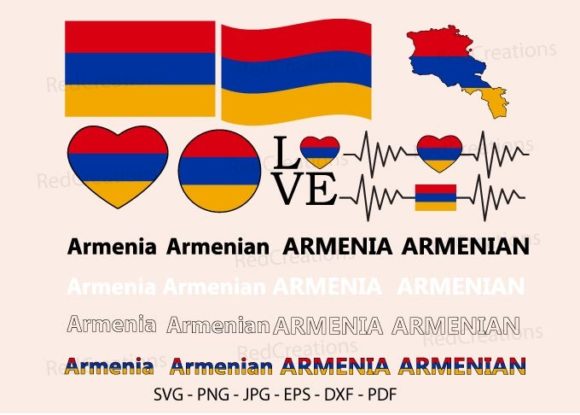 Armenia Flag Bundle SVG for Crafts and Graphics
