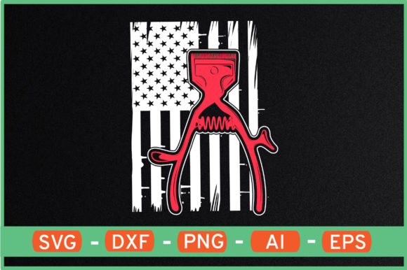 Barber with USA Flag Graphics for Crafts