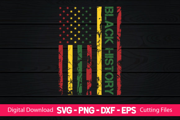 Black History American Flag Graphics for Crafts