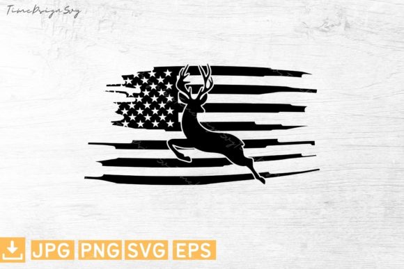 Deer and Flag Graphics for Crafts
