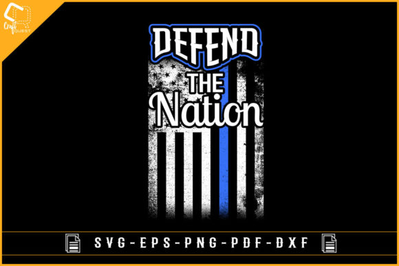 Defend the Nation USA Flag Blue Line K9 Graphics