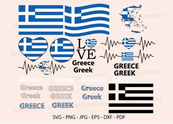Greece Flag Bundle SVG: A Crafts & Graphics Asset for Blog Design