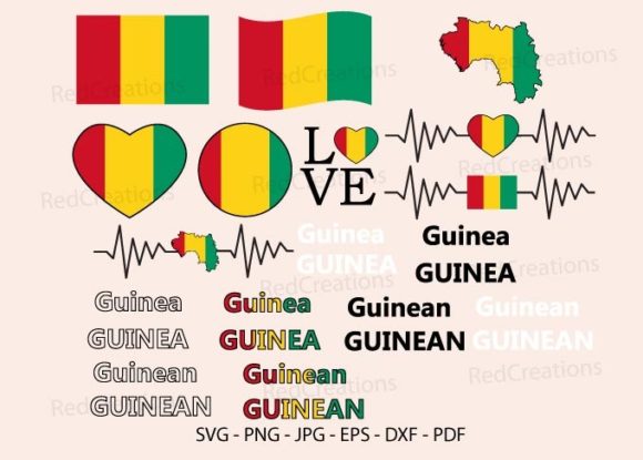 Guinea Flag Bundle Svg for Graphics and Crafts
