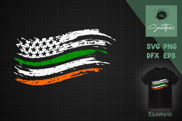 Irish American Flag St Patricks Day Graphics for Crafts