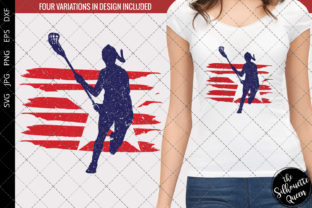 Lacrosse - Women Flag Graphic for Crafts and Marketing