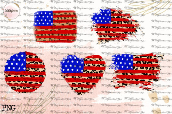 Leopard American Flag Graphics for Crafts