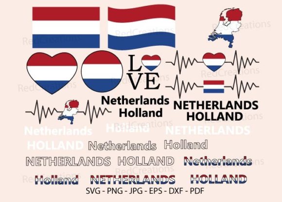 Netherlands Flag Svg Bundle for Crafts and Graphics