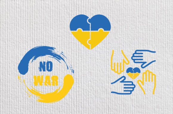 No War Stand with Ukraine Flag Graphics for Crafts