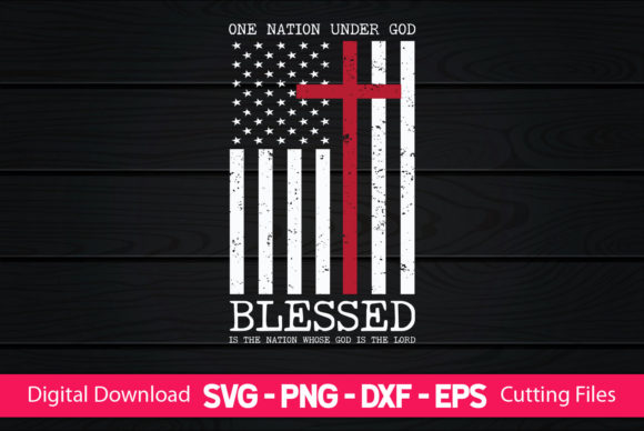 One Nation Under God American Flag Graphics for Crafts