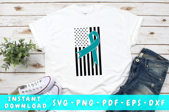 Ovarian Cancer Ribbon American Flag SVG Review
