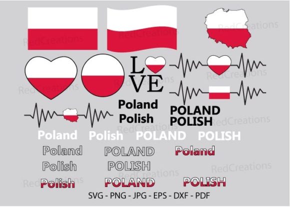 Poland Flag Bundle Svg for Crafts and Graphics