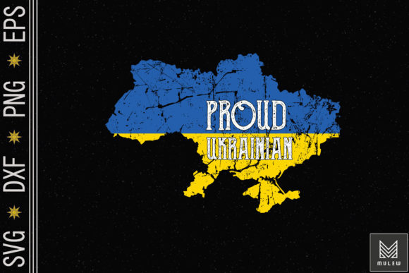 Proud Ukrainian Ukraine Flag Graphics for Crafts