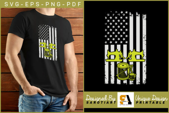 Sewing with American Grunge Flag Design Graphics