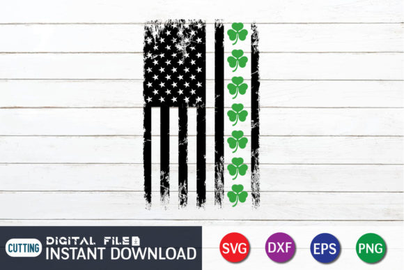 Shamrock American Flag St. Patrick s Day Graphics for Crafts