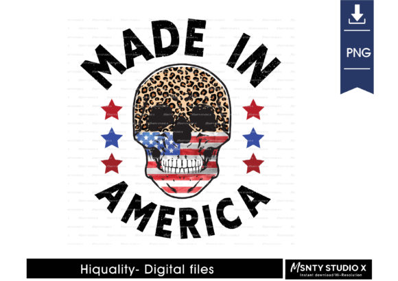 Skull Us Flag Graphic for Crafts and Digital Selling