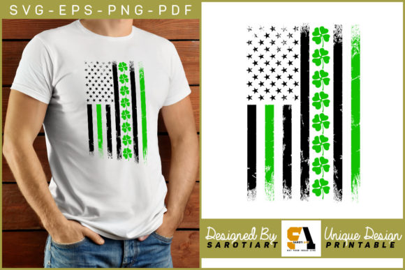 St. Patrick s Day with USA Flag Vector
