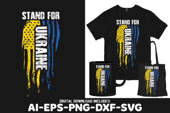Stand for Ukraine Grunge Flag Design SVG for Crafts