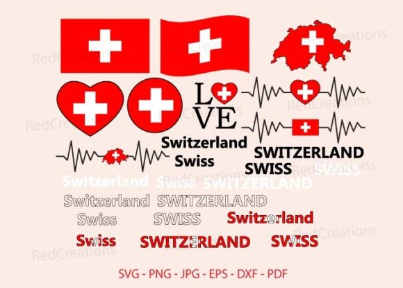 Switzerland Flag Bundle SVG for Crafts and Graphics