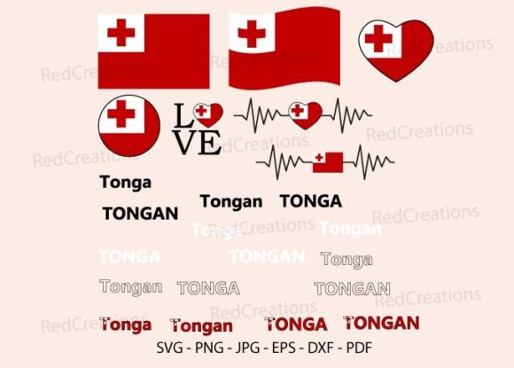 Tonga Flag Bundle Graphics for Crafts