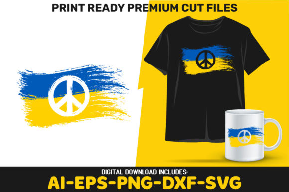 Ukraine Vintage Flag with Peace Sign Graphics for Local Business Branding