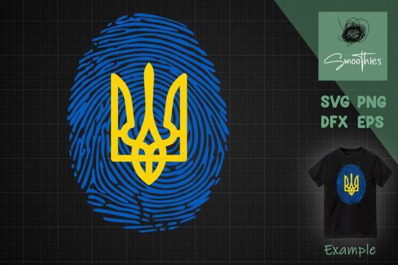 Ukrainian Fingerprint Ukraine Flag Graphics for Crafts