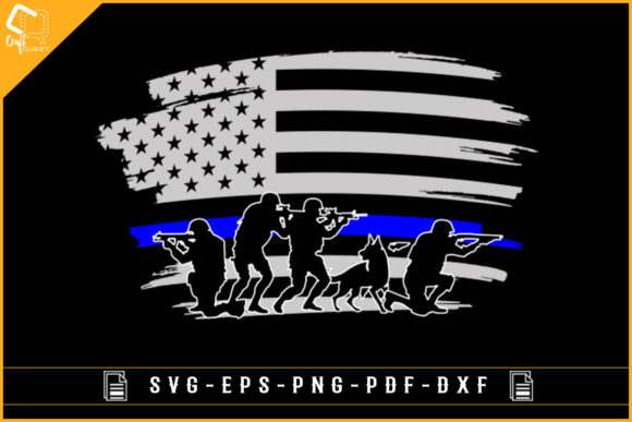 USA Flag Thin Blue Line K9 Police Design Review
