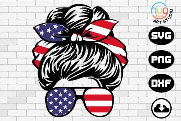 USA Mom Bun Graphics for Creative Publishers