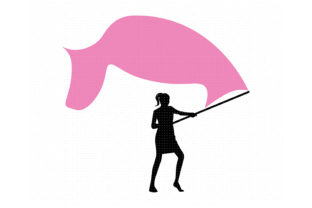 Woman Waving a Flag Graphics for Crafts